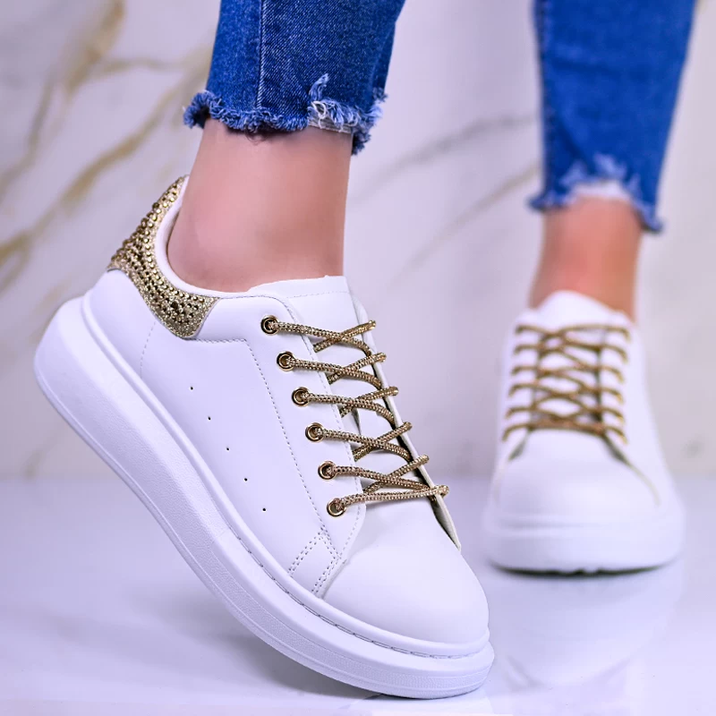 Sneakersy D2246-3 White/gold